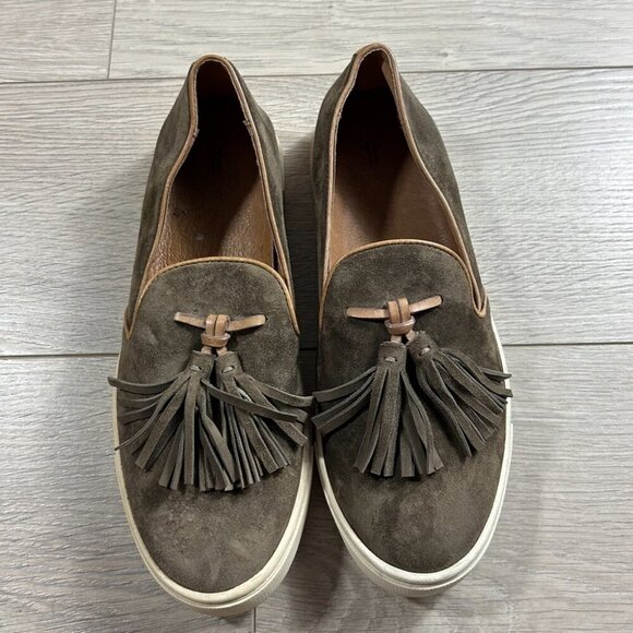 Frye Gemma Tassel Leather Slip On Loafers Shoes - Picture 2 of 9